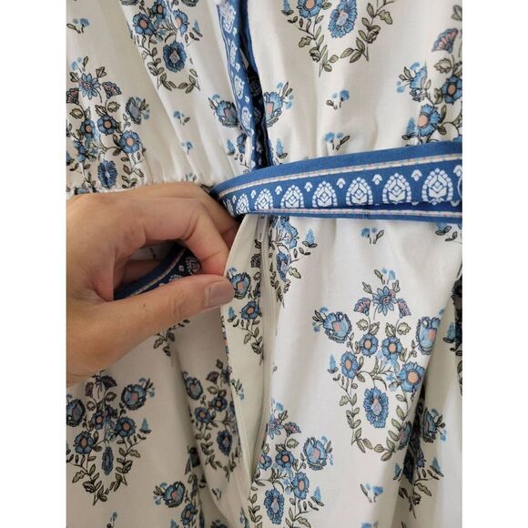 Gal Meets Glam Collection Eden Jumpsuit Women’s Blue Combo Sleeveless Size 4 - Picture 8 of 12